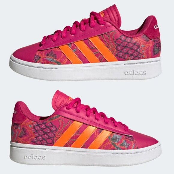 💕ADIDAS x FARM RIO💕 Grand Court Alpha Cloudfoam Comfort Tennis Shoes ~ 9 NWT - Picture 1 of 16